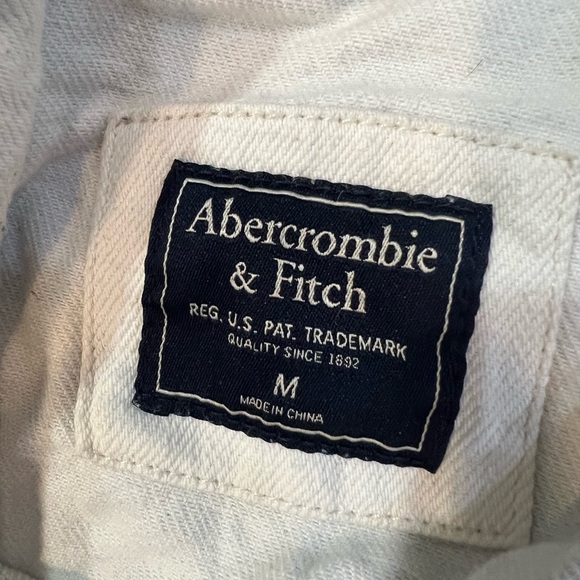 Abercrombie & Fitch White Denim Jacket Size M - Picture 4 of 5